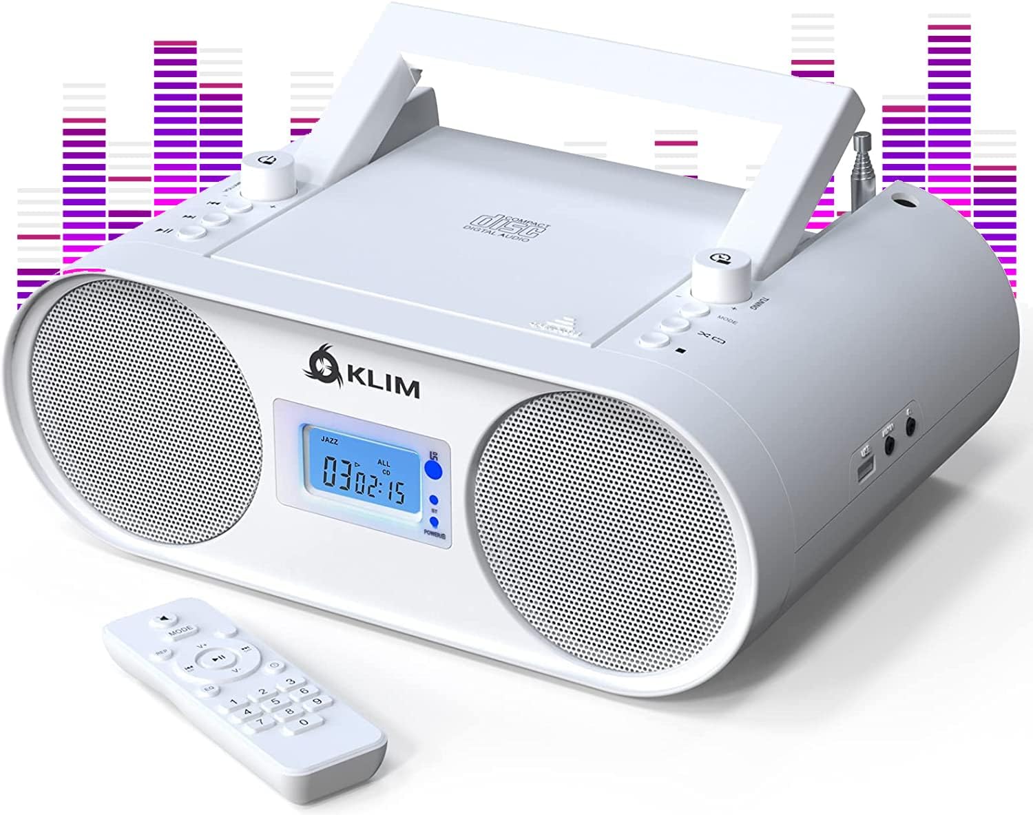 KLIM Boombox B4 CD Player Portable Audio System with Bluetooth