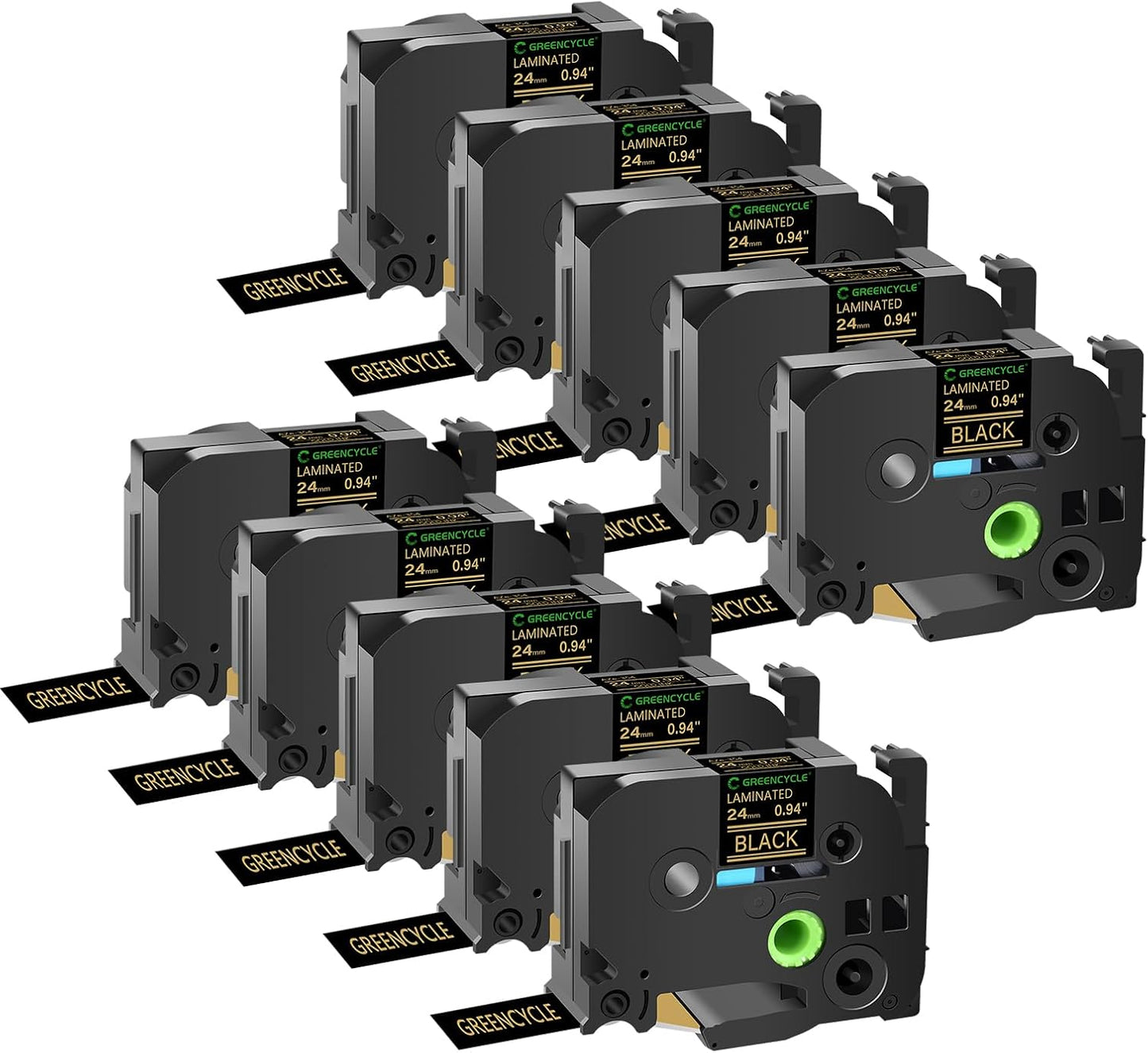 GREENCYCLE Compatible Brother TZe-354 Label Tape 10 Pack
