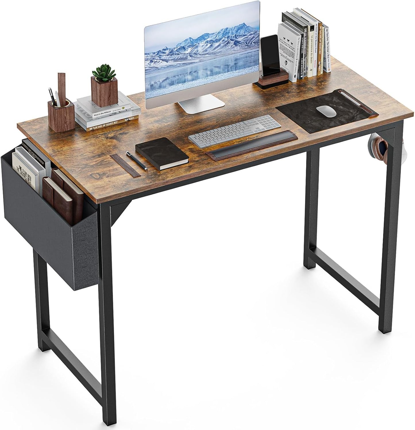 DUMOS 40 Inch Small Computer Desk - Modern Style for Efficient Home Workspace