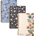 Spiral Notebook 3 Pack A5 Lined Journals - Compact Floral Notebooks