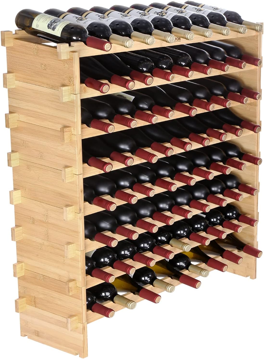 72 Bottle Stackable Modular Wine Rack for Home and Cellar