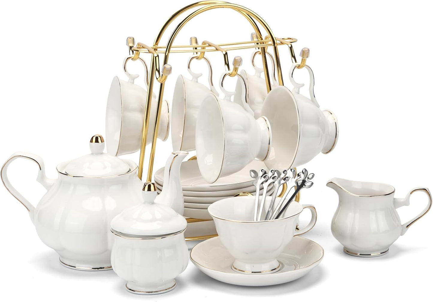 Elegant 22-Piece Porcelain Tea Set for Perfect Gatherings