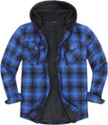 Men's Sherpa Lined Full Zip Hooded Plaid Shirt Jacket - Sherpa Lined