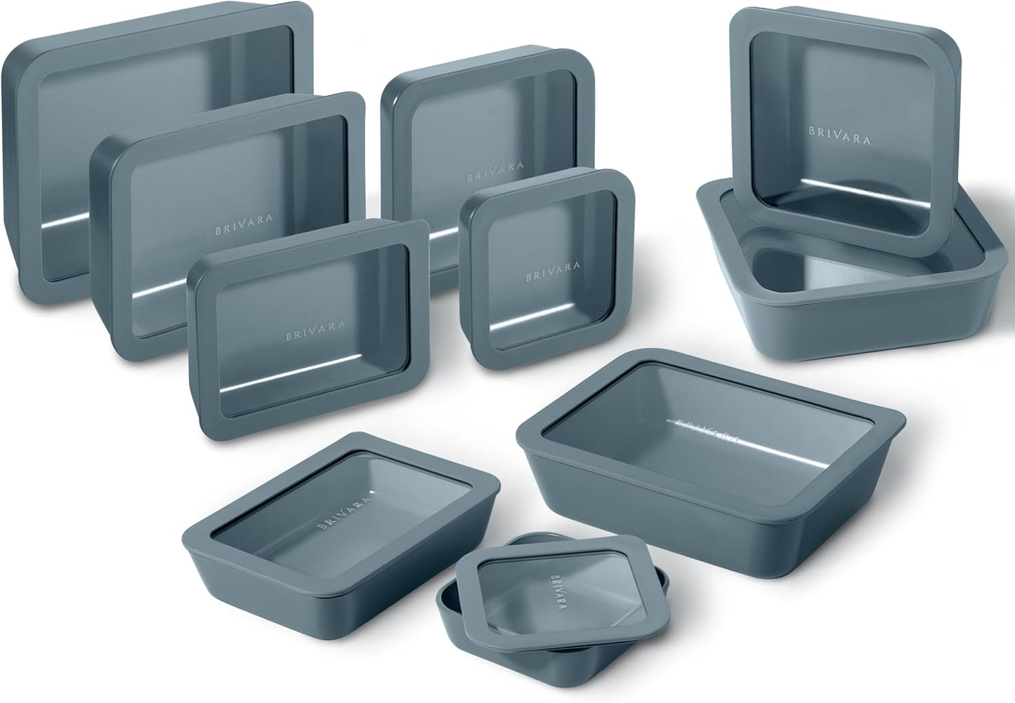 Ceramic Coated Glass Food Storage Containers for Meal Prep