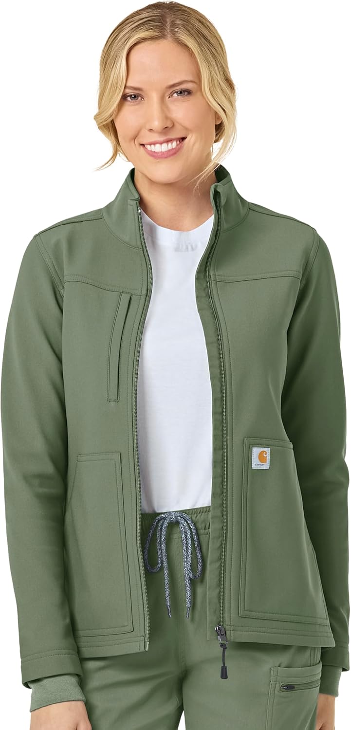 Carhartt Scrubs Women's Rugged Flex Modern Fit Bonded Fleece Jacket