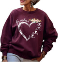 Personalized Grandma Heart Floral Sweatshirt with Grandkids Names