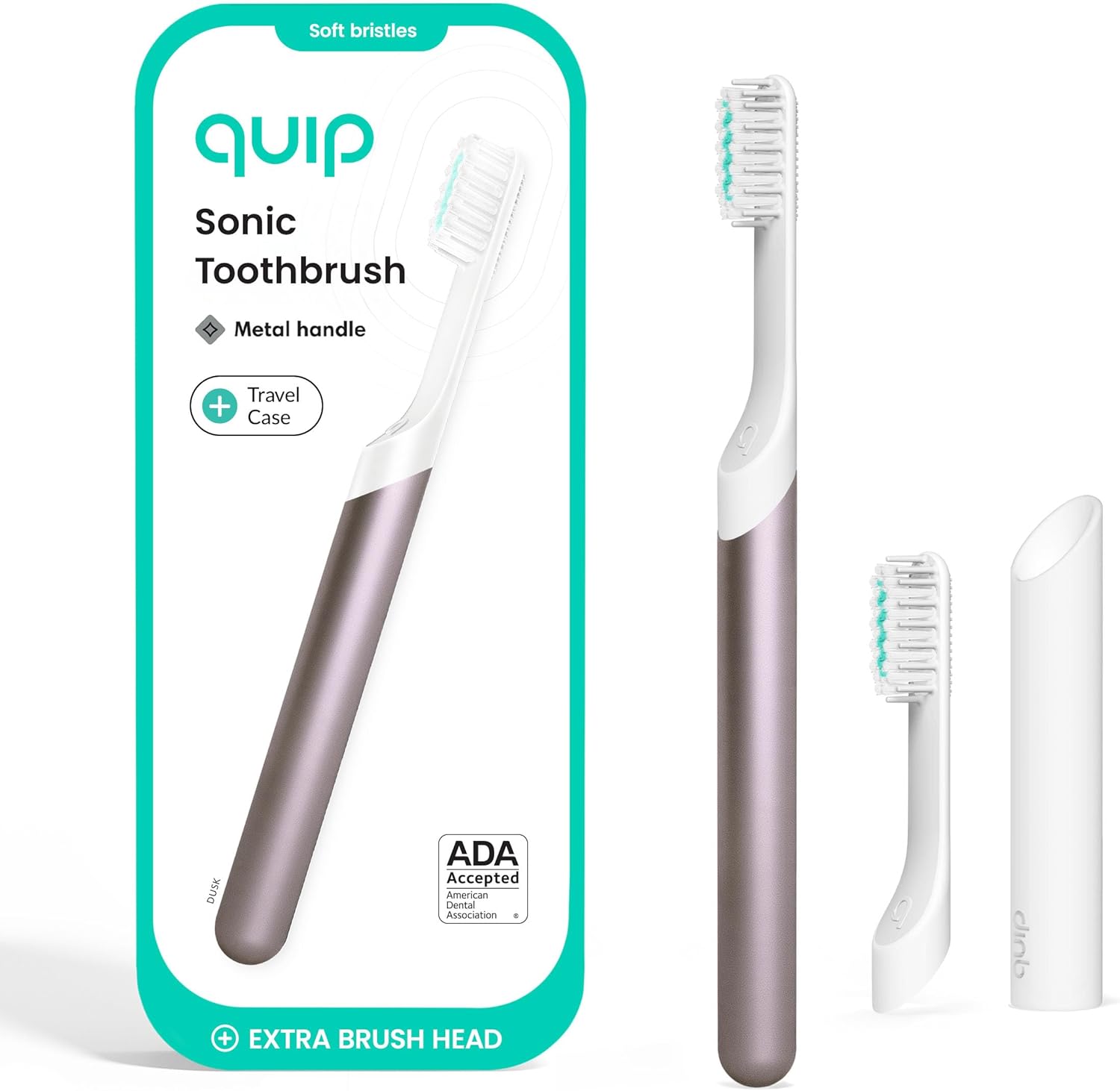 Quip Metal Sonic Electric Toothbrush for Adults - Dusk Plum