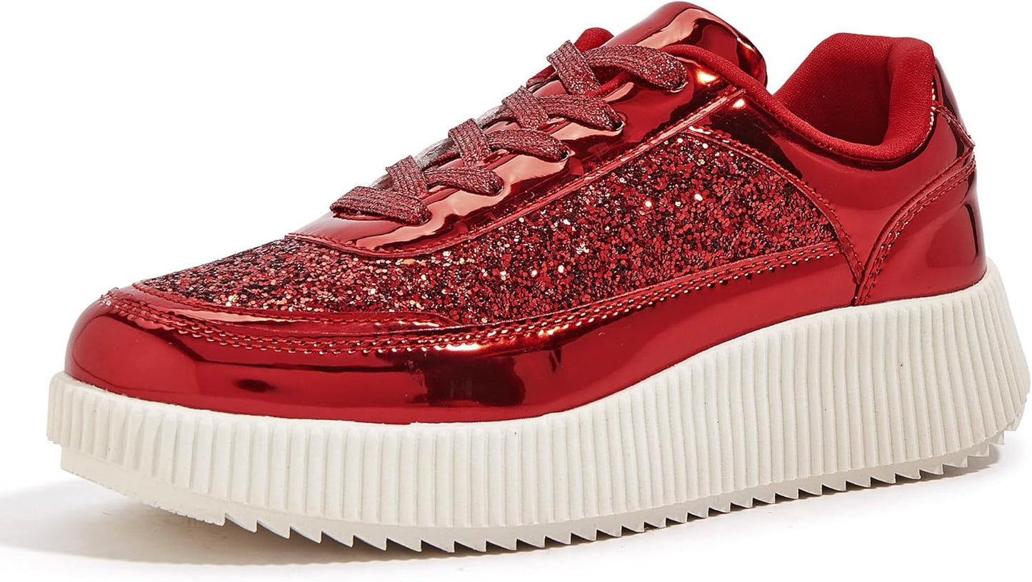 Chunky Platform Sneakers for Women with Rhinestones and Style