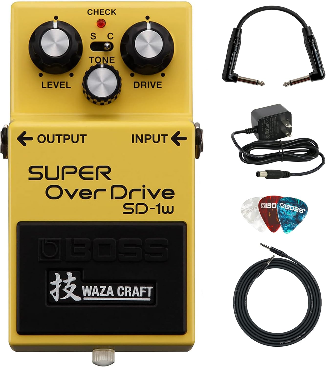 Boss SD-1W Waza Craft Super Overdrive Bundle with Accessories