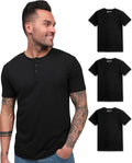 Men's Premium Casual Short Sleeve Henley Shirt by INTO THE AM