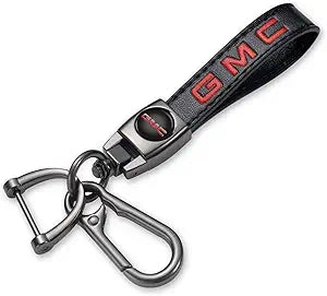 1Pack Leather Keychain Compatible with GMC Models for Men and Women