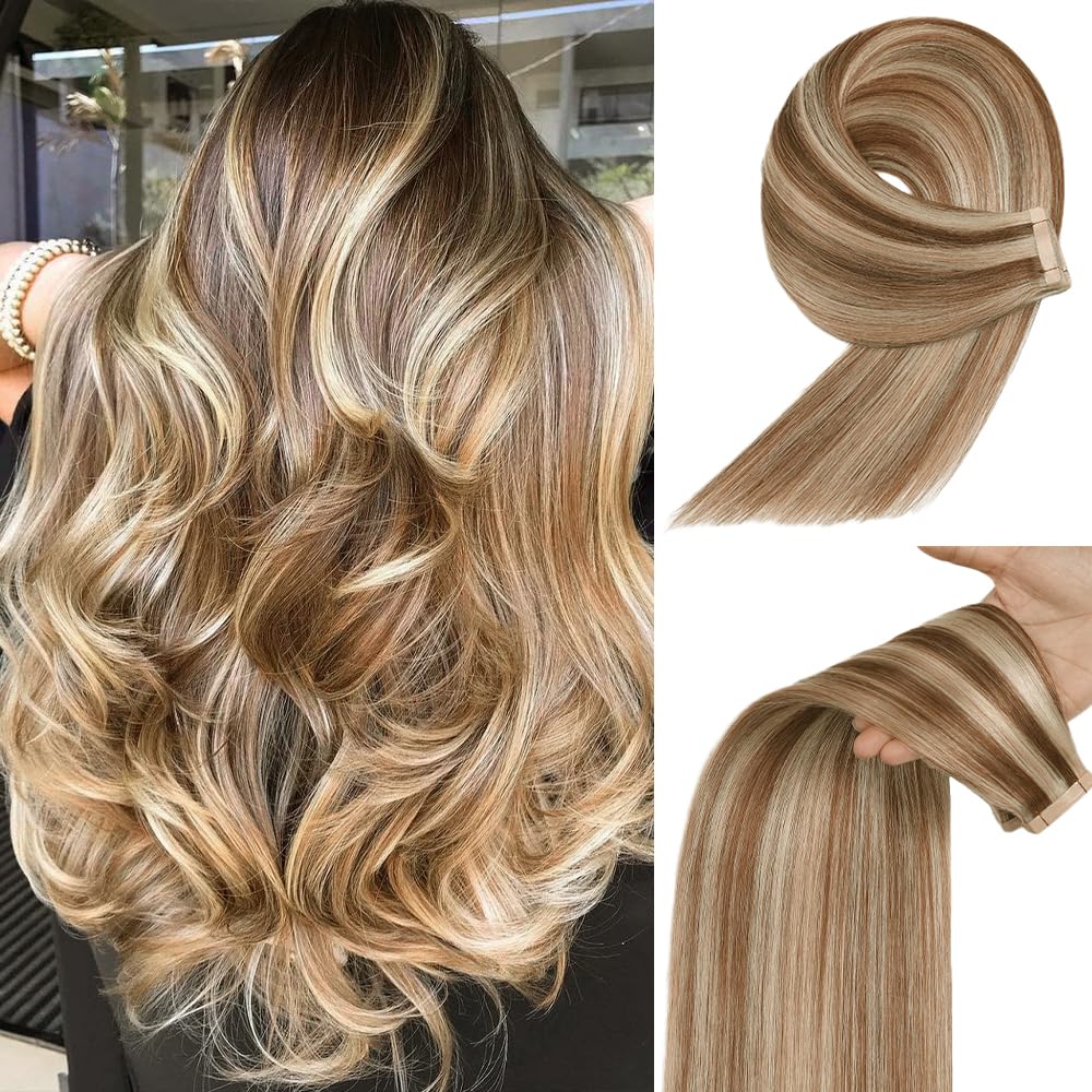 Human Hair Tape in Extensions for Length and Volume 22 Inch