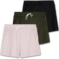 Womens Ultra-Soft 3 Pack Lounge Sweat Shorts with Pockets - Plus Size