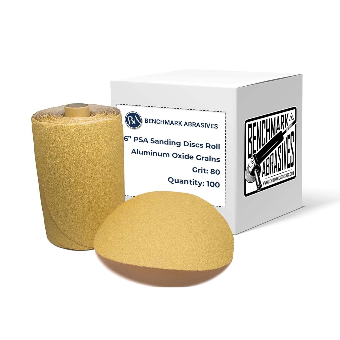 Benchmark Abrasives 6 Self Adhesive Sanding Discs - 80 Grit