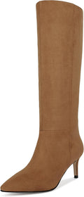 Knee High Boots for Women with Kitten Heel and Pointed (Style Z6YQ)