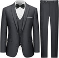 LUPURTY 3 Piece Slim Fit Men's Suit - One Button Tuxedo Set Suits