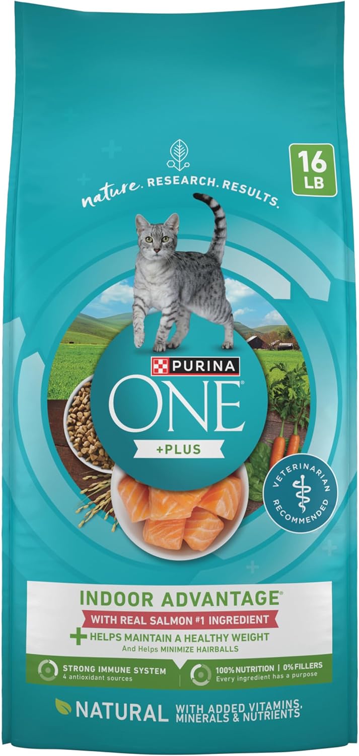 Purina ONE Natural Low Fat Indoor Dry Cat Food with Real Salmon
