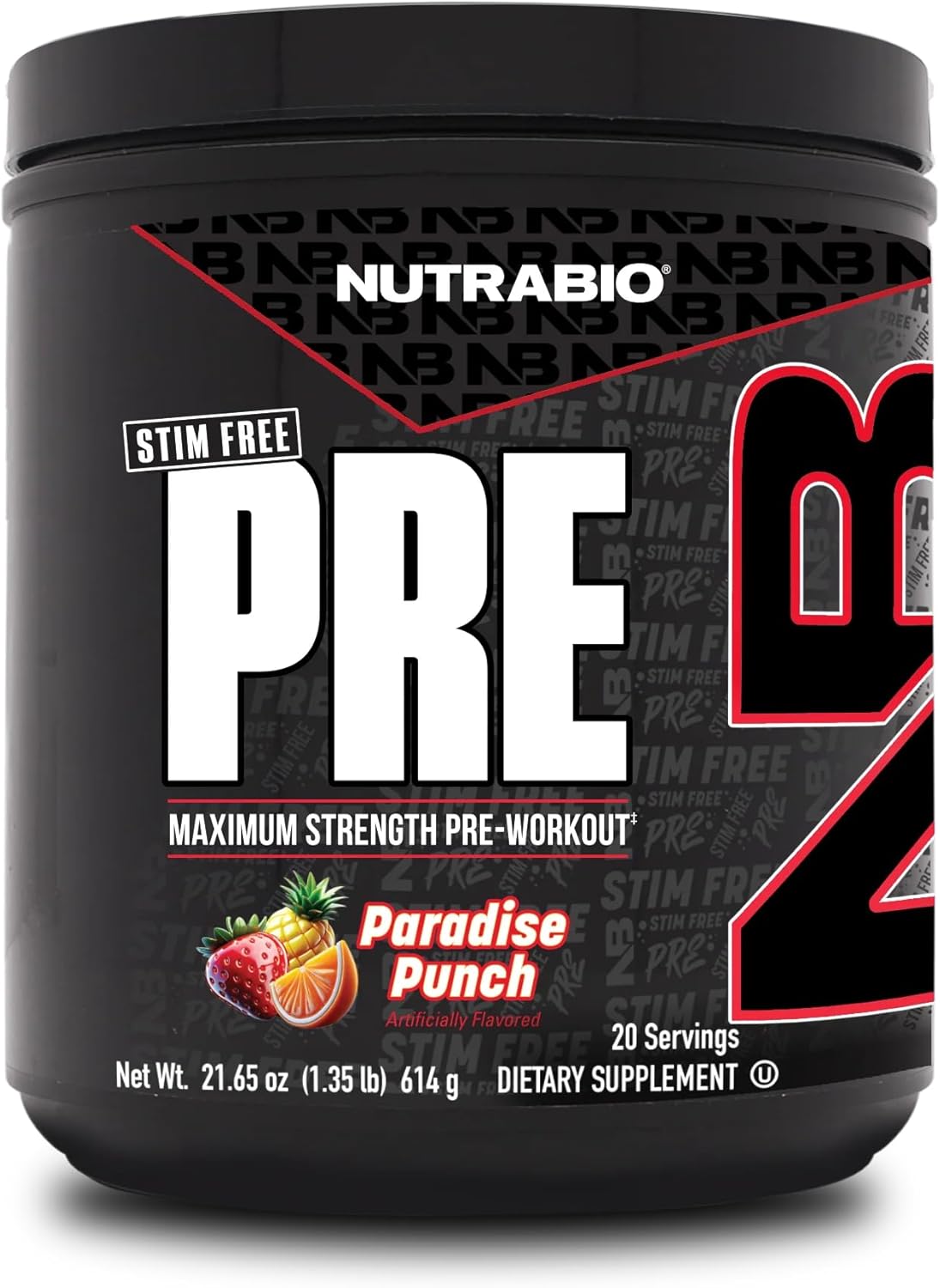 NutraBio STIM-Free PRE Workout for Men: Laser Focus & Extreme Pumps