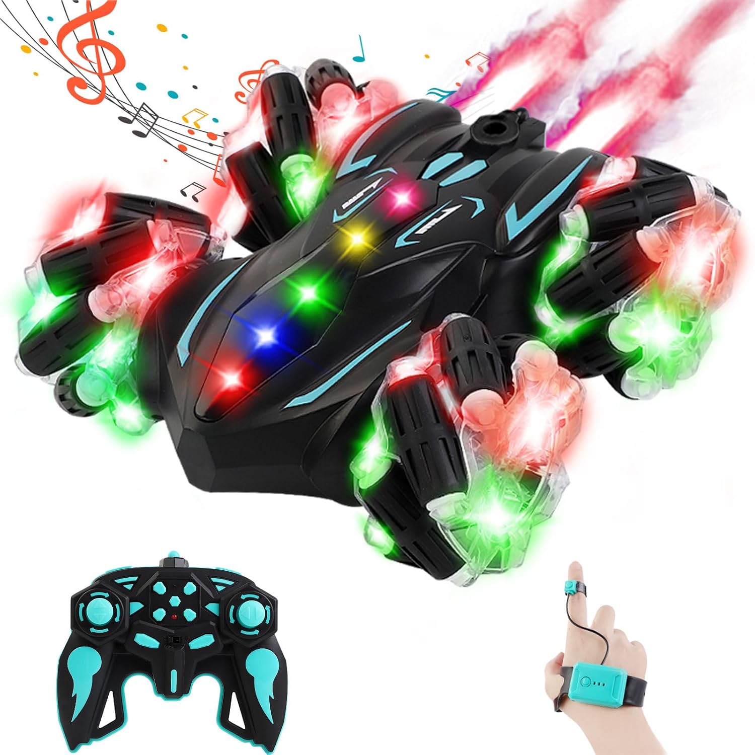 Upgraded Gesture Sensing RC Stunt Car for Kids with Lights