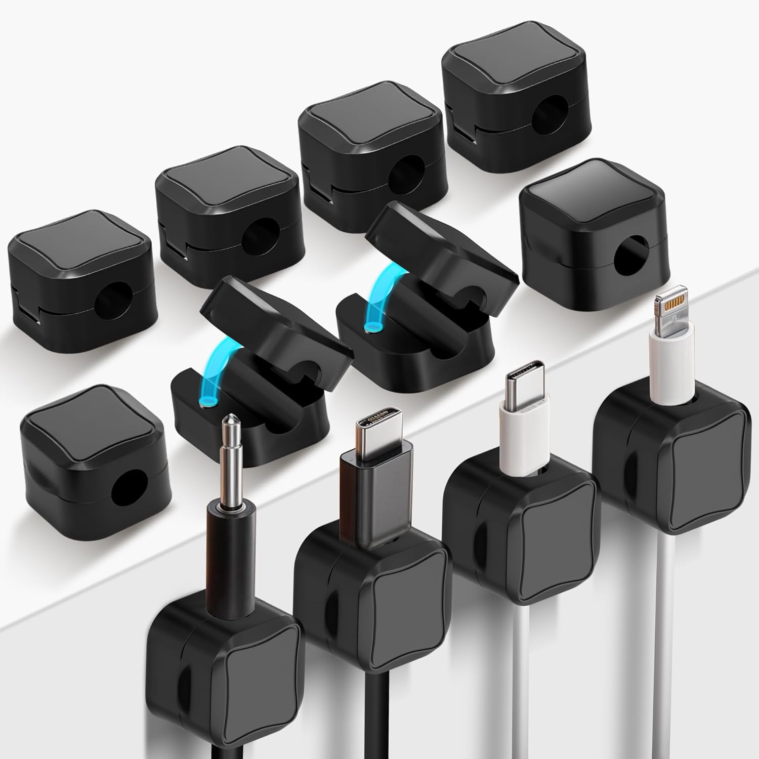 12-Pack Magnetic Cable Clips for Ultimate Organization