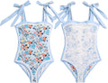 One Piece Swimsuit Tummy Control Reversible Floral - Flattering Fit