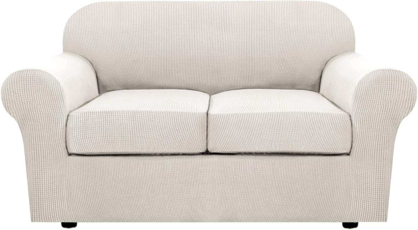 H.VERSAILTEX 3 Piece Stretch Sofa Covers for Loveseat Couch