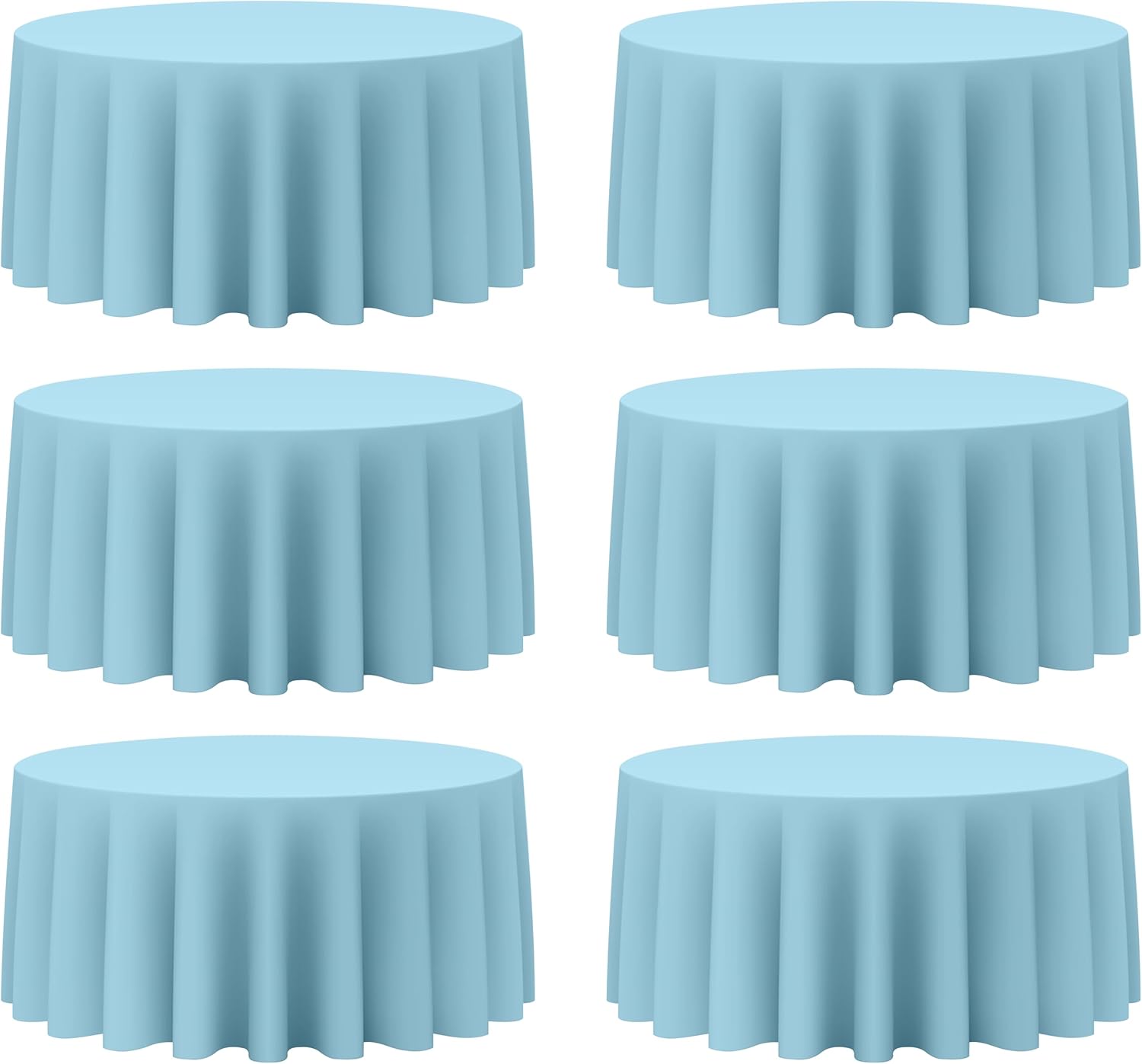 Light Blue Round Tablecloths 132 Inch for Elegant Events