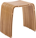 Bamboo Bathroom and Dining Stool - Durable Curved Bamboo Bench