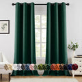 MIULEE Hunter Green Blackout Curtains 90 in Panels - Thermal Noise