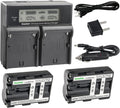 Kastar LCD Dual Smart Fast Charger & 2x NP-FM500H Battery Pack