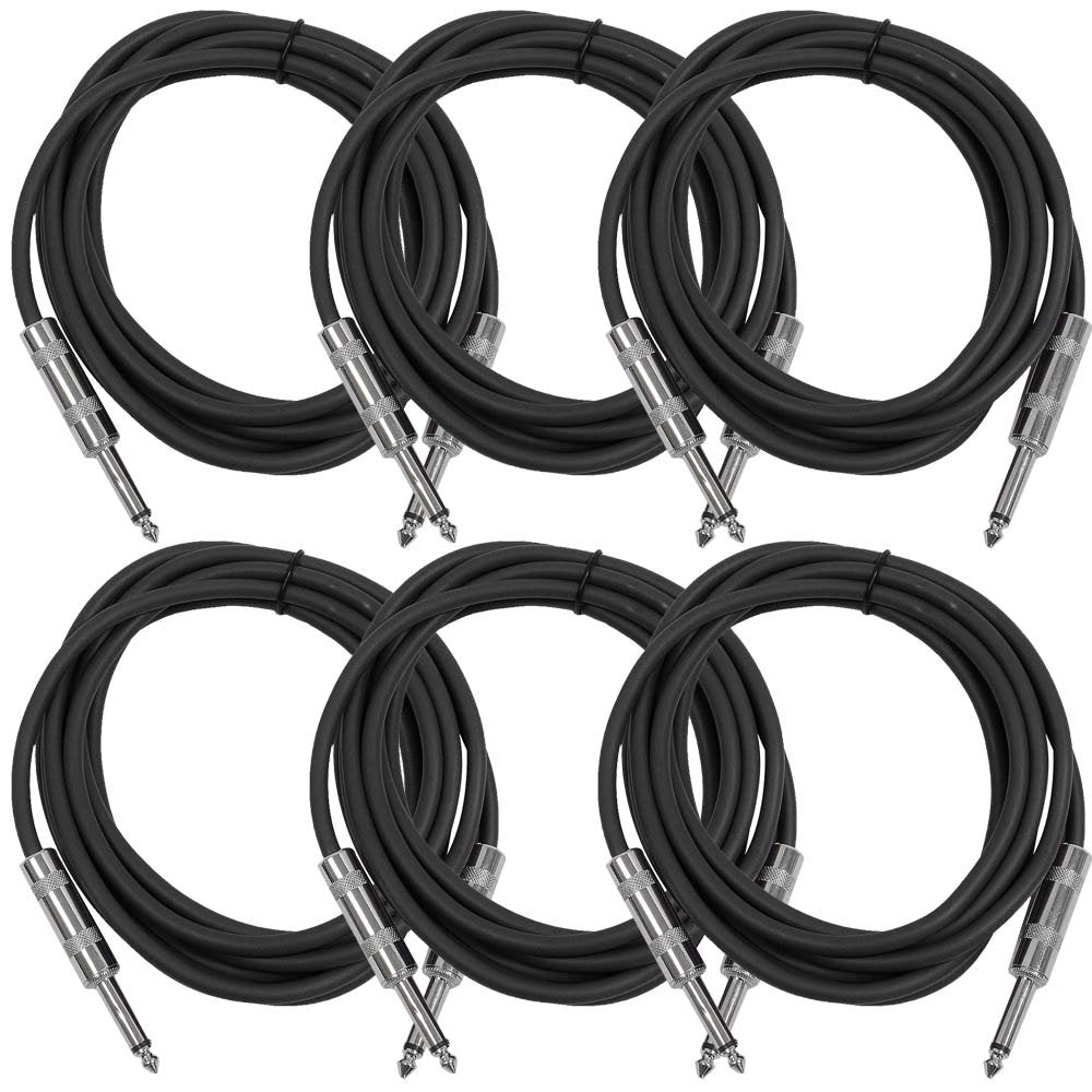 Seismic Audio Guitar Cables - 6 Pack, 10ft - Superior Sound Quality