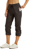 Willit Women's Quick-Dry Capris Travel Pants - Lightweight Striped