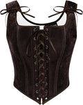 Scarlet Darkness Corset Tops for Women Velvet Overbust Bustier