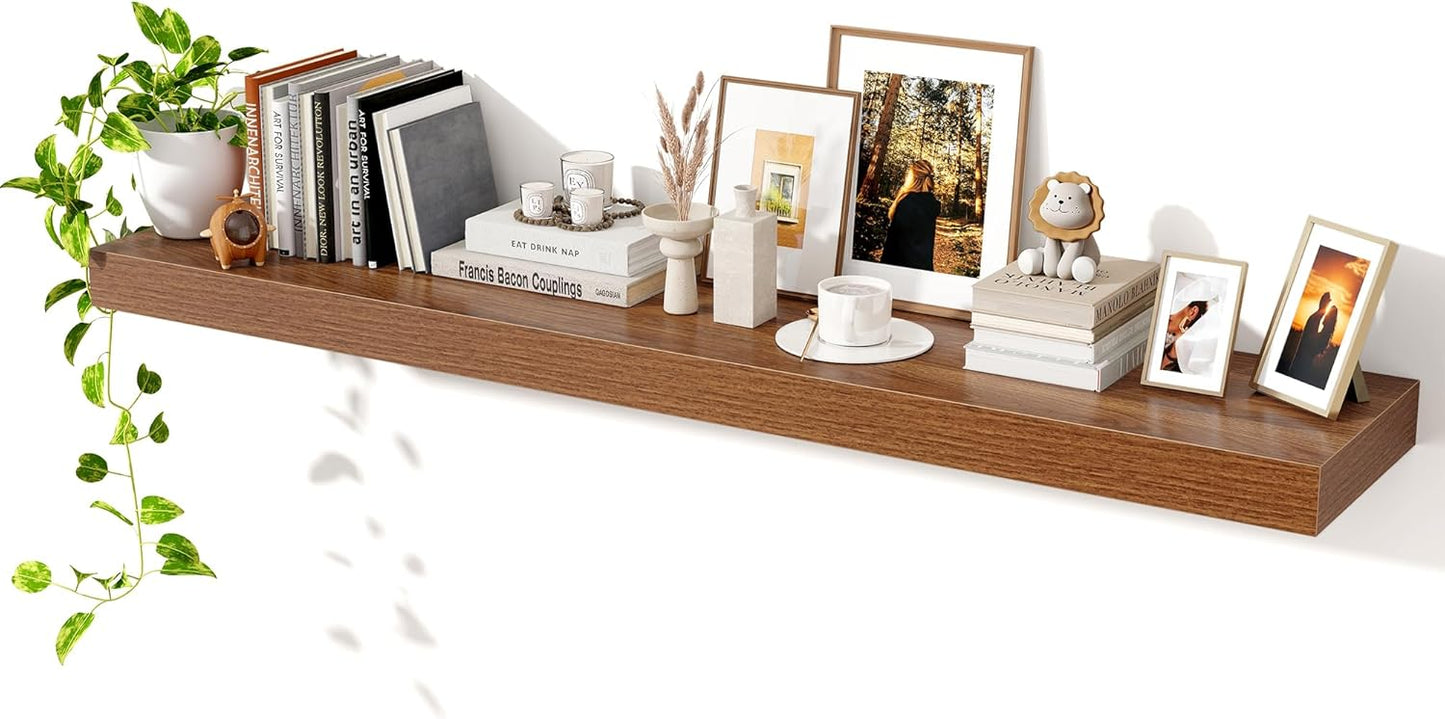 Axeman 55Inch Floating Shelves for Wall, Rustic Wood Design