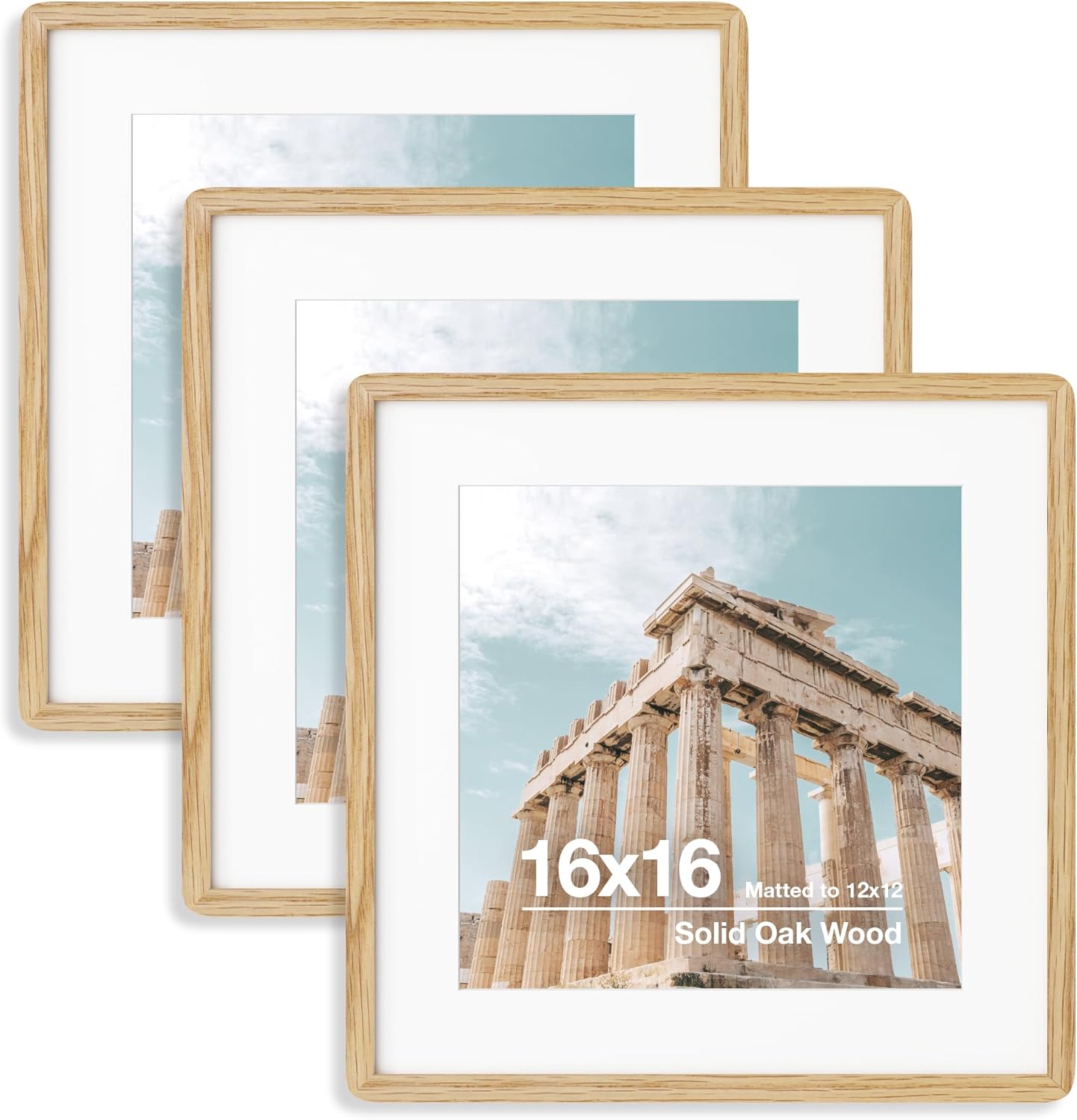 16X16 Solid Oak Wood Picture Frame for Stylish Home Decor