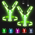 LED Reflective Vest Running Gear - Rechargeable Light Up Visibility