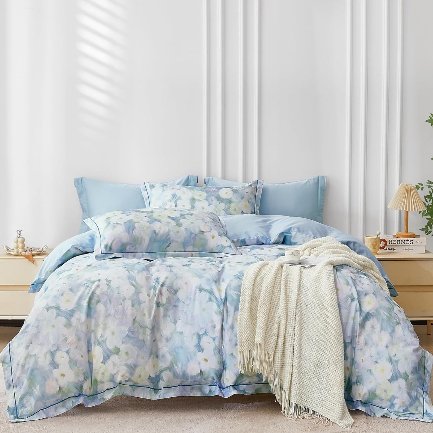 Ultra Soft Twin Size Duvet Cover Set with Floral Pattern