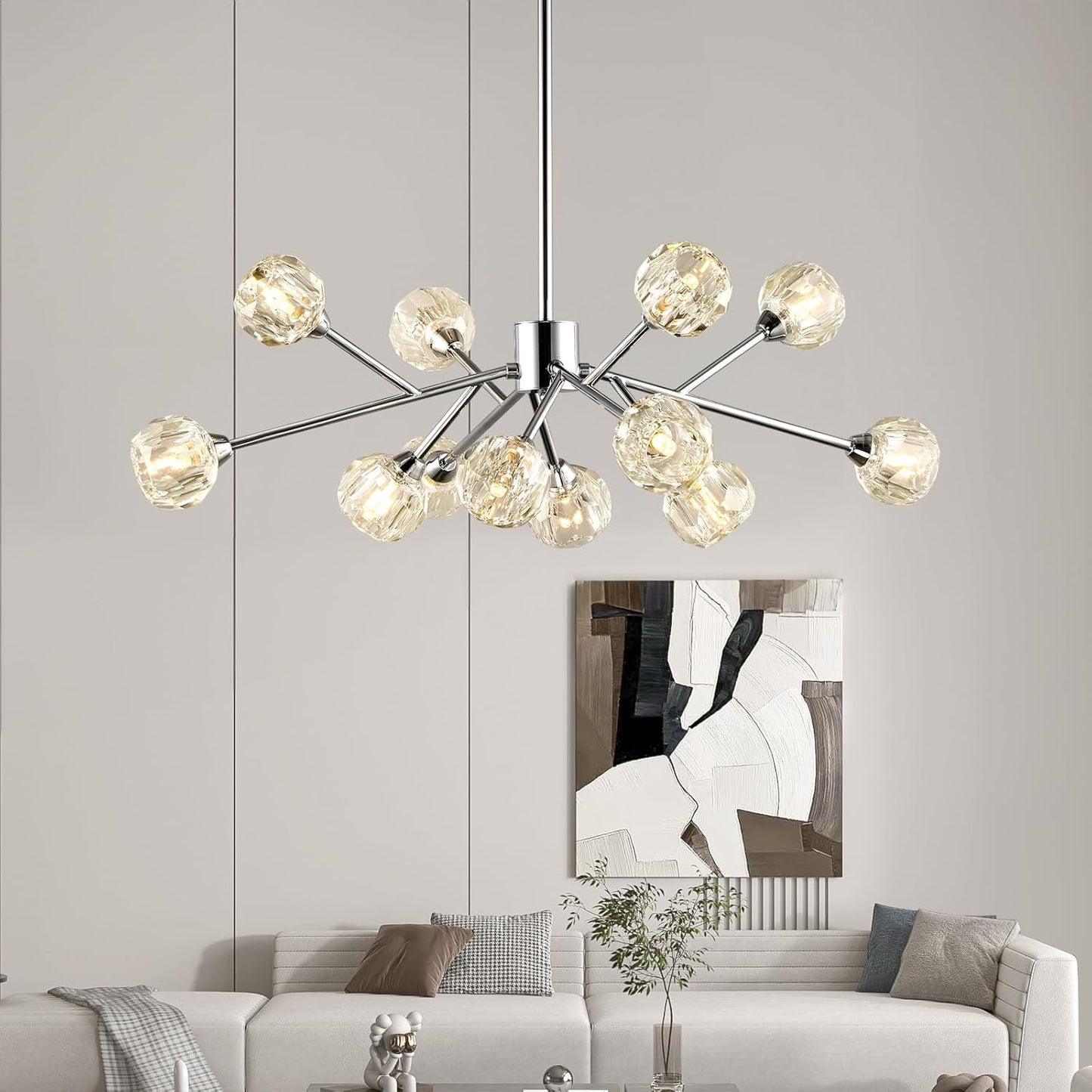 Modern Crystal Sputnik Chandeliers for Dining Room Lighting