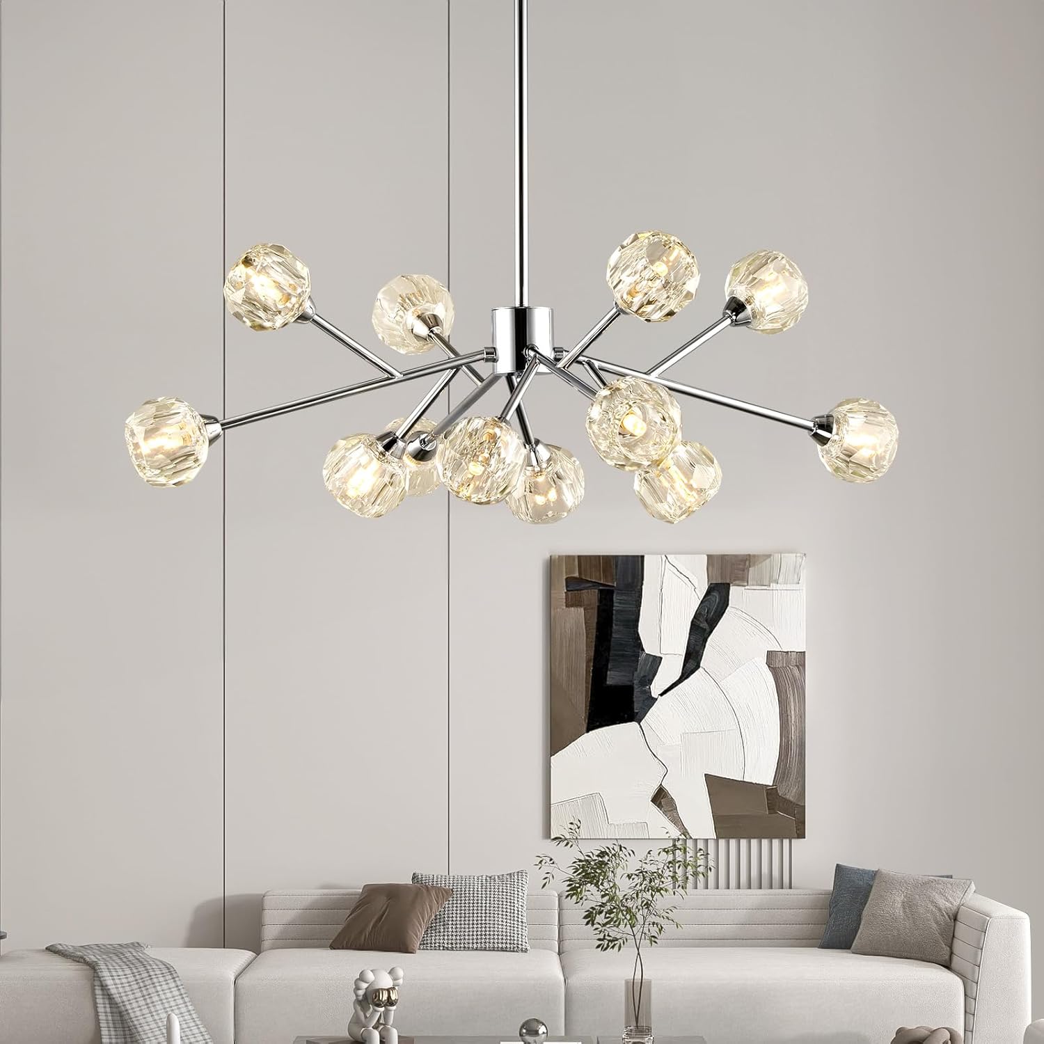 Modern Crystal Sputnik Chandeliers for Dining Room Lighting