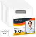 Horizontal Magnetic Name Badge Holder 600 Pack - Secure, Easy to Use