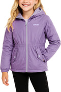 DKNY Girls Fleece Jacket - Midweight Hooded Anorak for Fall/Winter