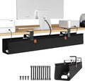 Under Desk Cable Tray 30in No Dril Clamp - Clean Desk Cable Management