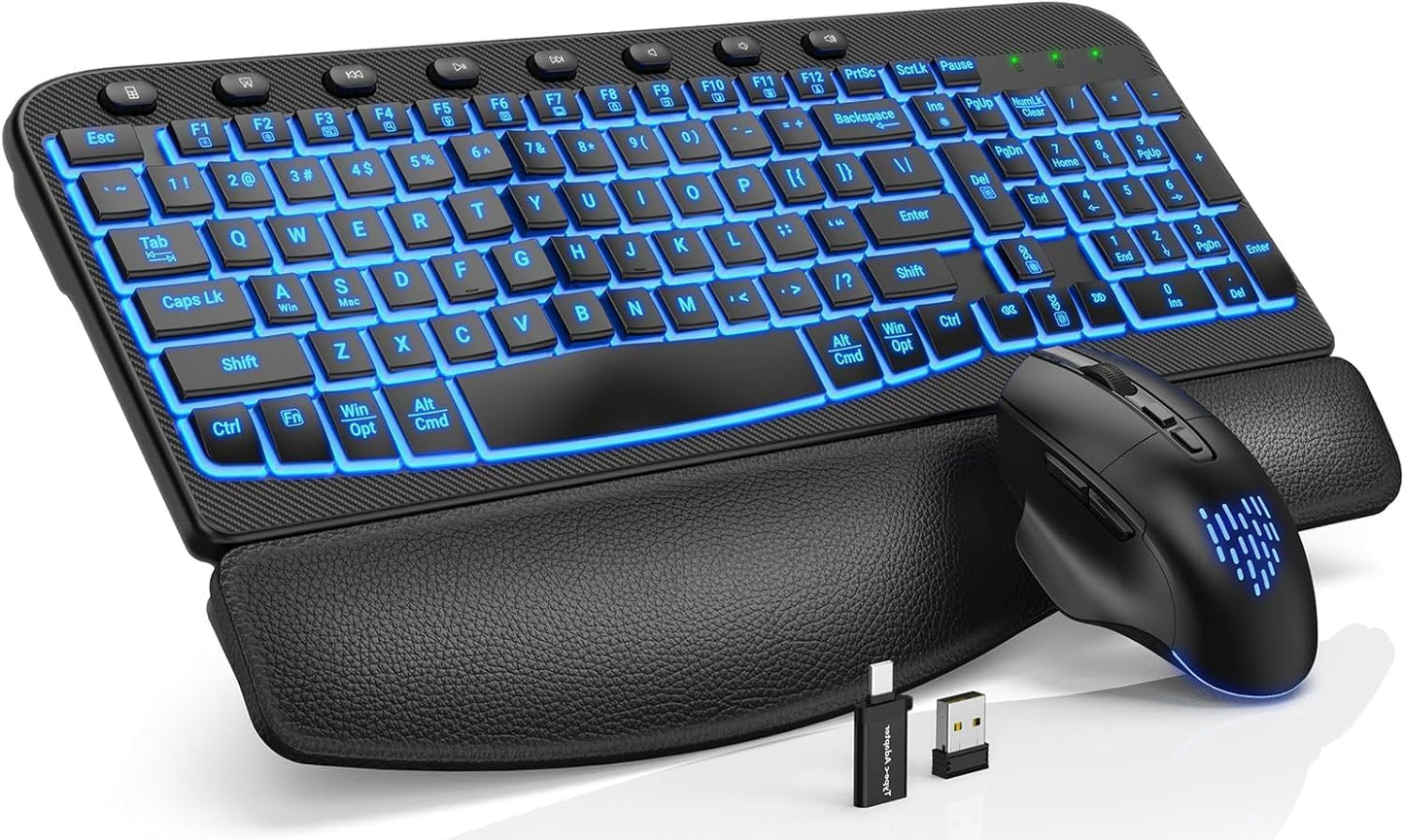 SABLUTE Wave Keyboard & Mouse - Ergonomic Wrist Rest