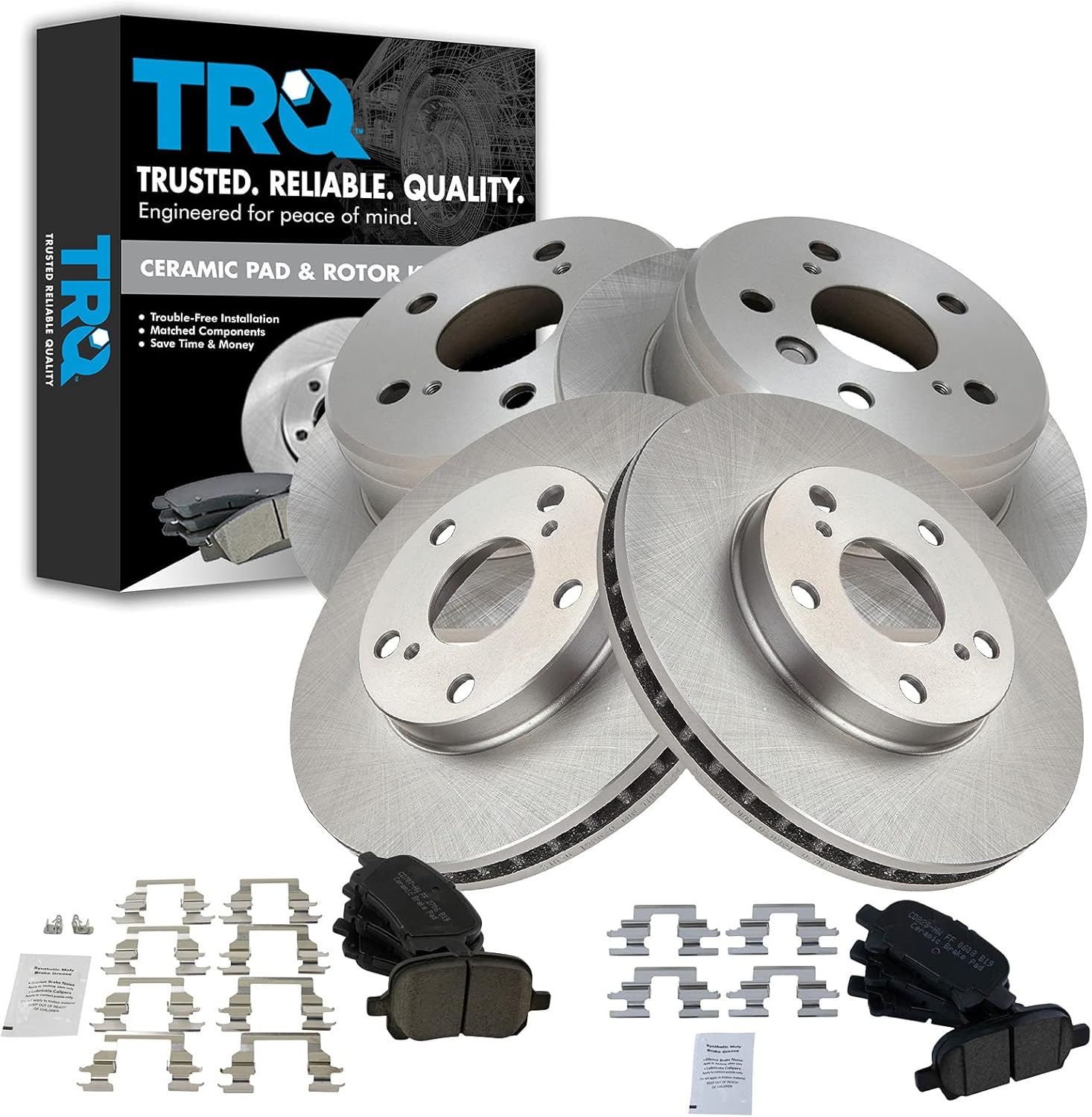 TRQ Brake Pad & Rotor Kit for 2000-2001 Toyota Camry & Solara