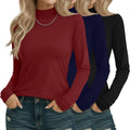 3 Pack Cotton Women's Mock Turtleneck Shirts for Every Occasion
