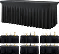 6 Pack Spandex Black Table Clothes for 6 ft Rectangle Tables - Wrinkle