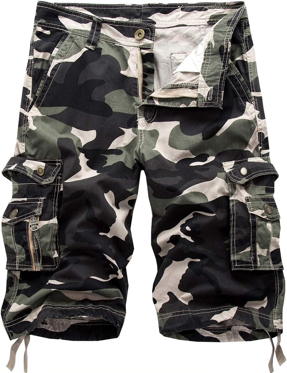 IDEALSANXUN Men's Casual Loose Fit Multi-Pockets Cargo Shorts