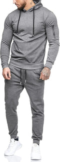 Men's Lightweight Tracksuit 2 Piece Hooded Jogging Set - Comfortable