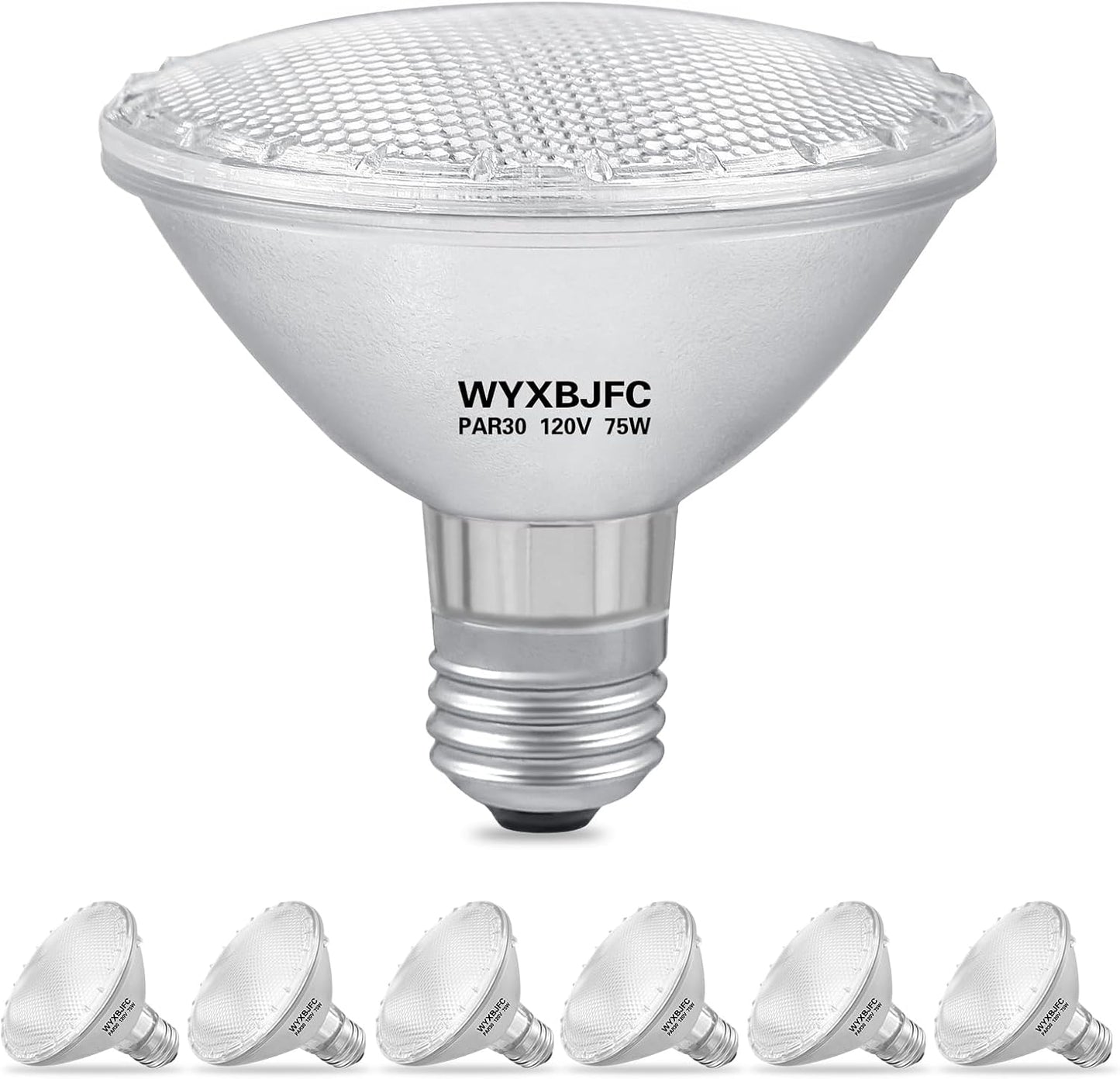 Par30 75W Halogen Light Bulbs - 6 Pack Short Neck Flood Lights