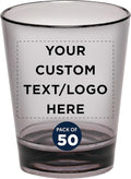 Custom Translucent Plastic Shot Glasses 1.5 oz Set of 50 - Charcoal